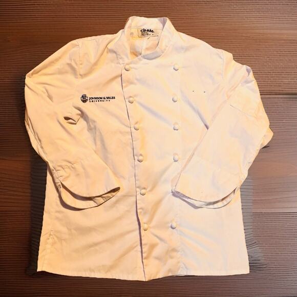 Cintas Chef Coat Johnson & Wales University Embroidered White Jacket Size M - Picture 1 of 5